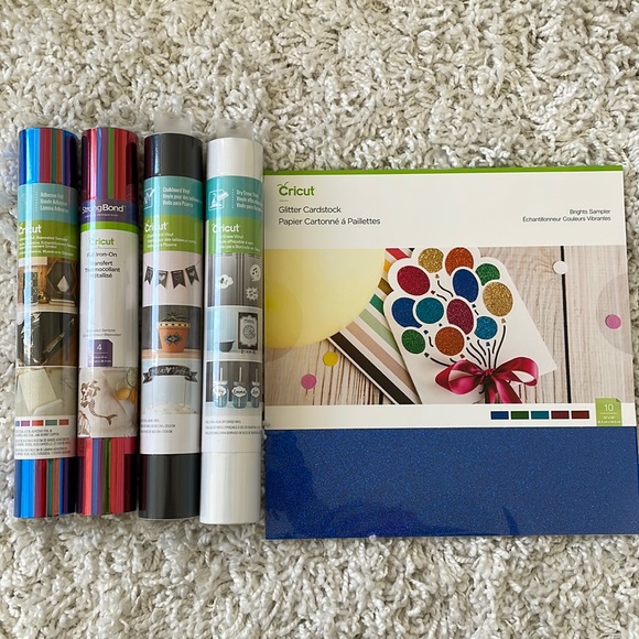 Cricut Office New Cricut Assorted Vinyl And Cardstock Poshmark